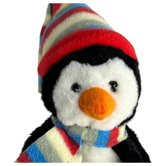 Russ Shining Stars Penguin With Striped Hat & Scarf Stuffed Animal Toy No Code - Picture 2 of 8